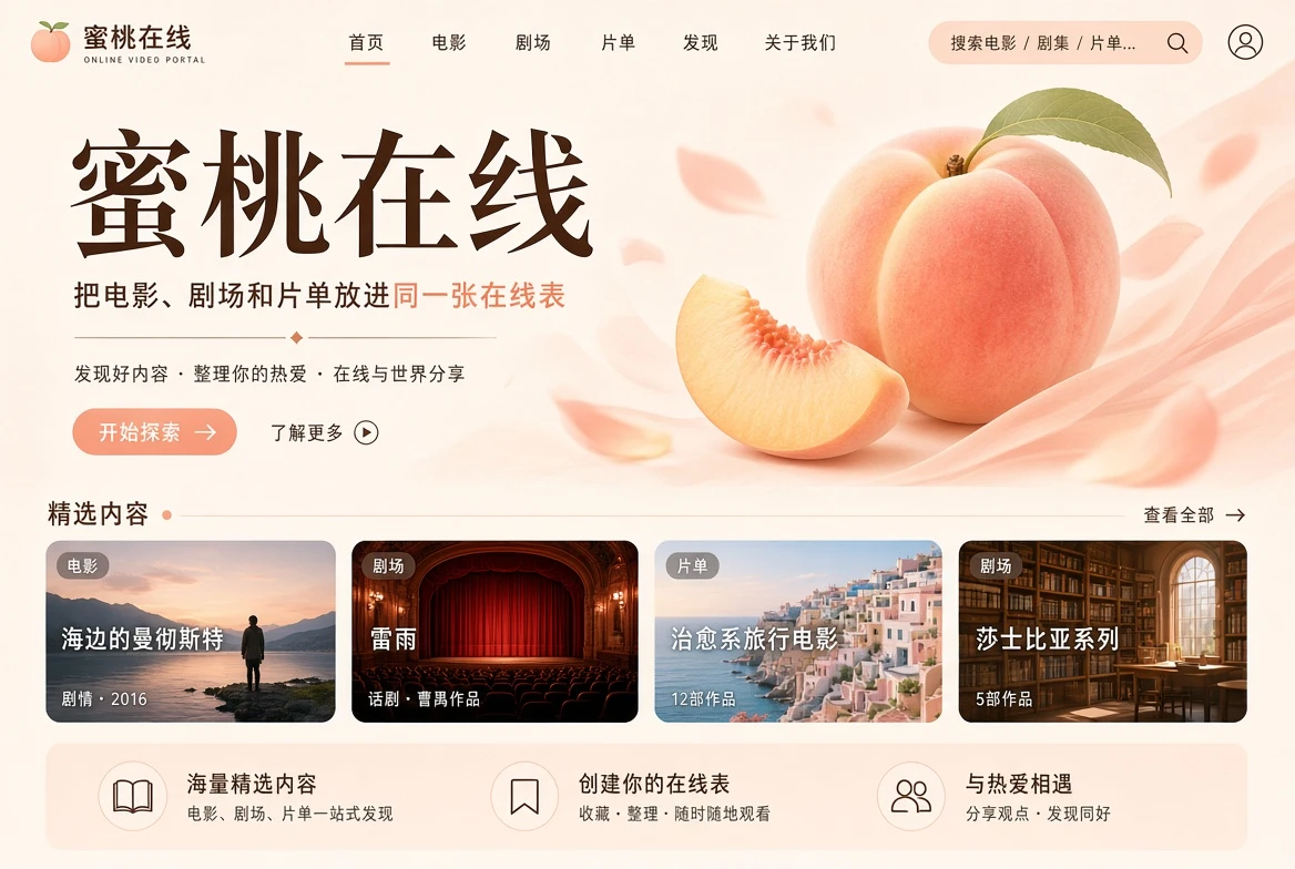 蜜桃在线故事与观看情境主视觉